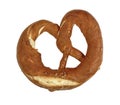 Bavarian salt pretzel isolated on a white background Royalty Free Stock Photo