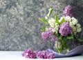 beautiful flowers lilac white and lilac