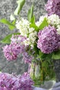 beautiful flowers lilac white and lilac