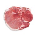 Fresh beef pork rib white background.