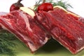 Fresh beef rib's on dish Royalty Free Stock Photo