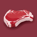 Fresh beef ribeye steak icon in flat style, marbled beef. Royalty Free Stock Photo