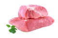 Fresh beef slab isolated on white Royalty Free Stock Photo