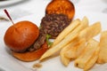 Fresh Beef Sliders and Fries Royalty Free Stock Photo