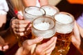 Fresh beer in a Beer garden Royalty Free Stock Photo