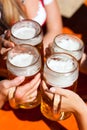 Fresh beer in a Beer garden Royalty Free Stock Photo