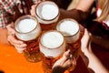 Fresh beer in a Beer garden Royalty Free Stock Photo