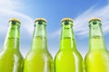 Fresh beer on the dewy bottles Royalty Free Stock Photo