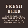 Fresh beer vintage 3d vector alphabet set Royalty Free Stock Photo