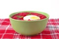 Fresh beet vegetable soup in green Royalty Free Stock Photo