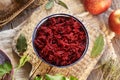 Fresh beetrood salad in a bowl Royalty Free Stock Photo