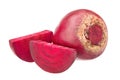 fresh beetroot with lobules isolated on a white background