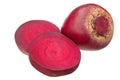 fresh beetroot with lobules isolated on a white background