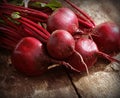 Fresh beetroot on rustic wooden background. Harvest vegetable cooking conception . Diet or vegetarian food concept