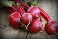 Fresh beetroot on rustic wooden background. Harvest vegetable cooking conception . Diet or vegetarian food concept