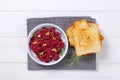 Fresh beetroot spread with toasts Royalty Free Stock Photo