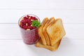 Fresh beetroot spread with toasts Royalty Free Stock Photo