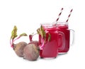 Fresh beets and juice isolated Royalty Free Stock Photo