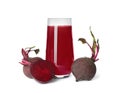 Fresh beets and juice isolated Royalty Free Stock Photo