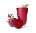 Fresh beets and juice isolated Royalty Free Stock Photo