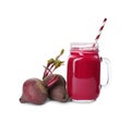 Fresh beets and juice isolated Royalty Free Stock Photo