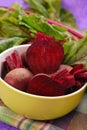 Fresh beets with leaves Royalty Free Stock Photo