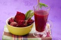 Fresh beets with leaves and clear soup Royalty Free Stock Photo