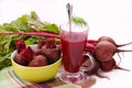 Fresh beets with leaves and clear soup Royalty Free Stock Photo