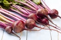 Fresh beets on a wooden board Royalty Free Stock Photo