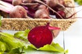 Fresh beets on a wooden board Royalty Free Stock Photo