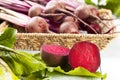Fresh beets on a board Royalty Free Stock Photo