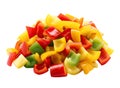 Fresh bell pepper cut into pieces on transparent background PNG