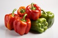 Fresh Bell Pepper on White Background AI Generated