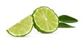 fresh bergamot fruit with leaf isolated on white background Royalty Free Stock Photo