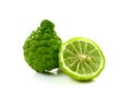 Fresh bergamot Herb.Kaffir lime on white background