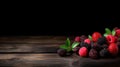 Fresh berries from the forest create a vibrant, healthy border. Perfect for adding color and flavor to any dish