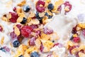 Fresh berries and muesli for healthy breakfast Royalty Free Stock Photo