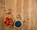 Fresh Berries on Rustic Wooden Background Top View Royalty Free Stock Photo