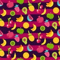 Fresh Berries Summer Fruits Mix Seamless Pattern Royalty Free Stock Photo