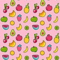 Fresh Berries Summer Fruits Mix Seamless Pattern Royalty Free Stock Photo