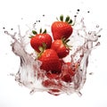 Fresh berries in water splash. Isolated on white background. Royalty Free Stock Photo