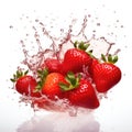 Fresh berries in water splash. Isolated on white background. Royalty Free Stock Photo