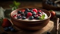 Fresh berry bowl a gourmet summer snack with healthy antioxidants generated by AI Royalty Free Stock Photo