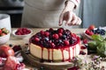 Fresh berry cheesecake food photography recipe idea