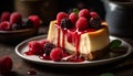 Fresh berry cheesecake, a gourmet summer indulgence generated by AI