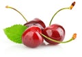 Fresh berry cherry with green leaf Royalty Free Stock Photo