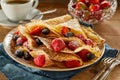 Fresh berry Crepe for a healthy breakfast Royalty Free Stock Photo