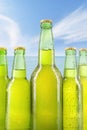 Fresh beverage in the bottles with dew Royalty Free Stock Photo