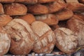 Fresh big bread with crunchy crust Royalty Free Stock Photo