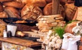 Fresh big bread with crunchy crust Royalty Free Stock Photo